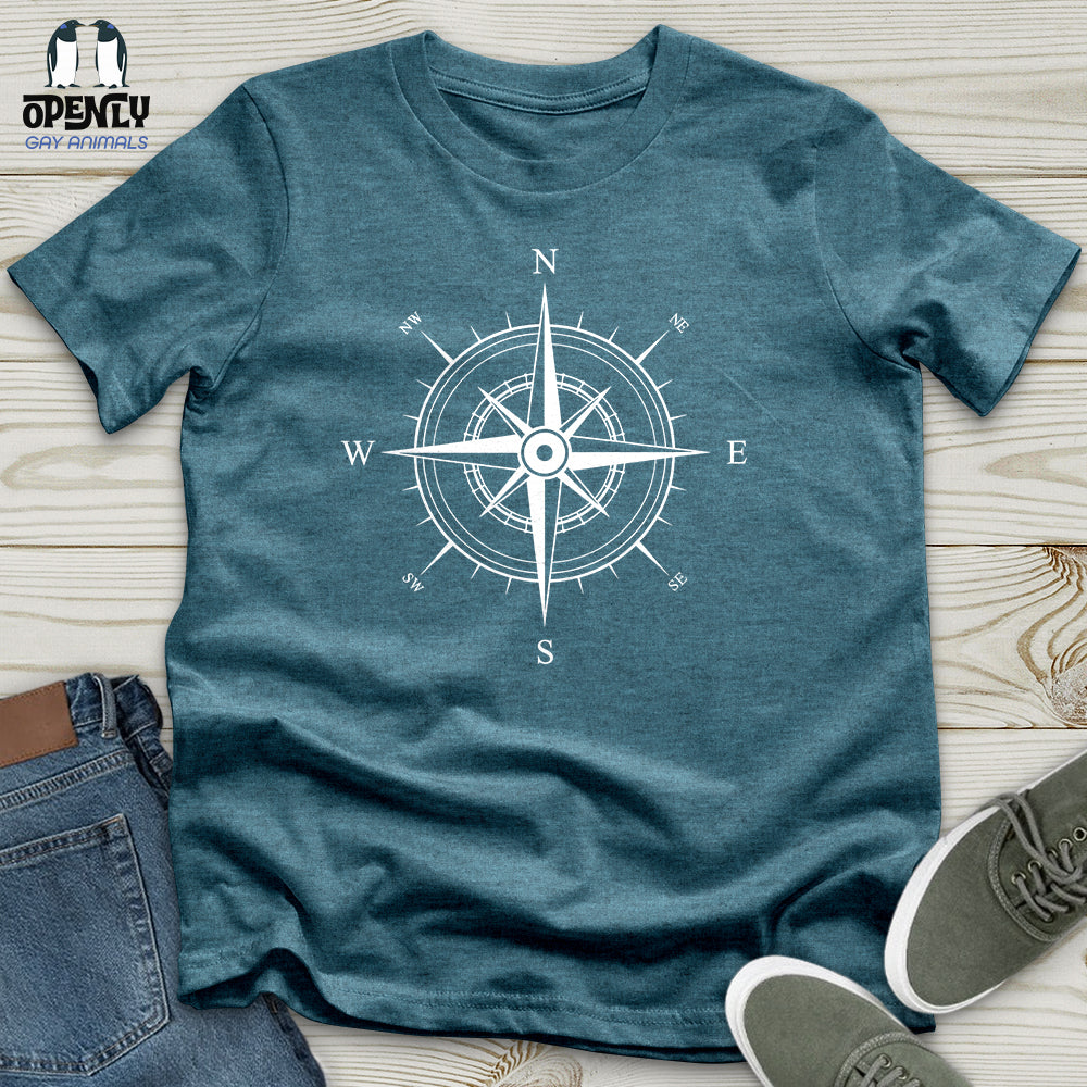 Minimalist White Compass Unisex T-Shirt
