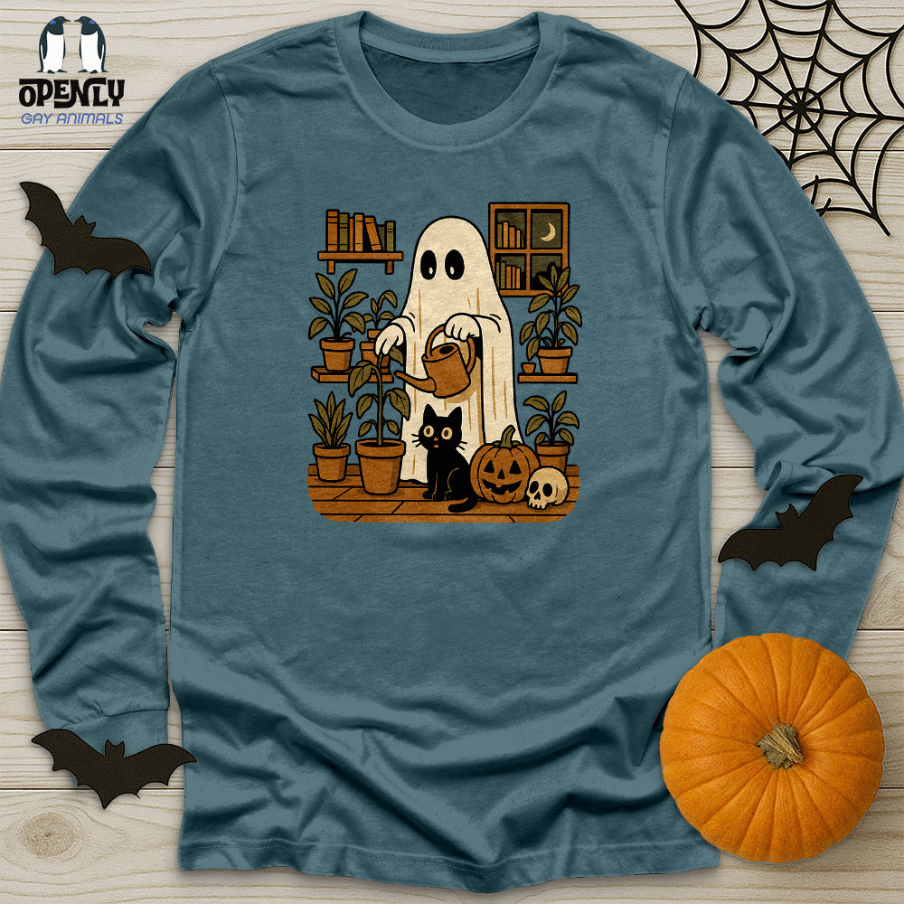Retro Ghost Gardening Unisex Long Sleeve Tee