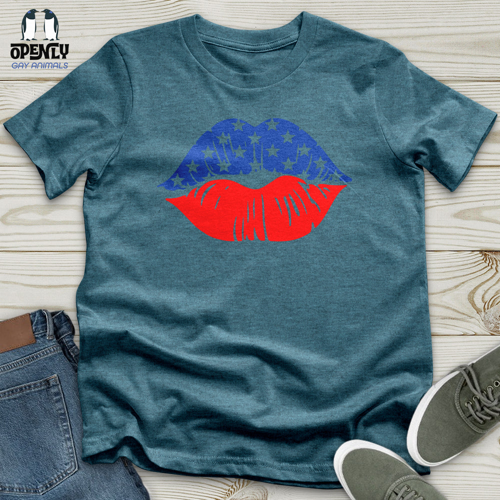USA Flag Lips Unisex T-Shirt