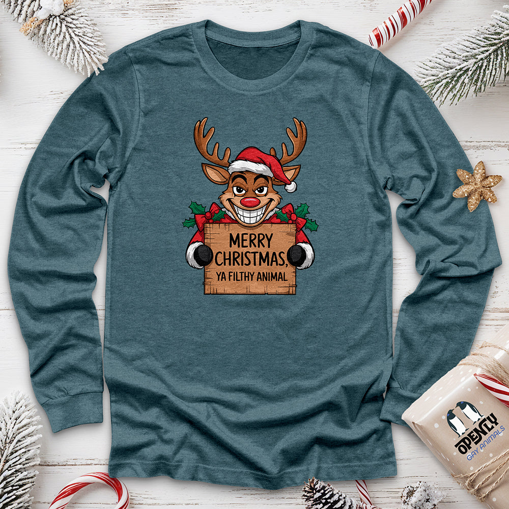 Merry Christmas, Ya Filthy Animal Unisex Long Sleeve Tee