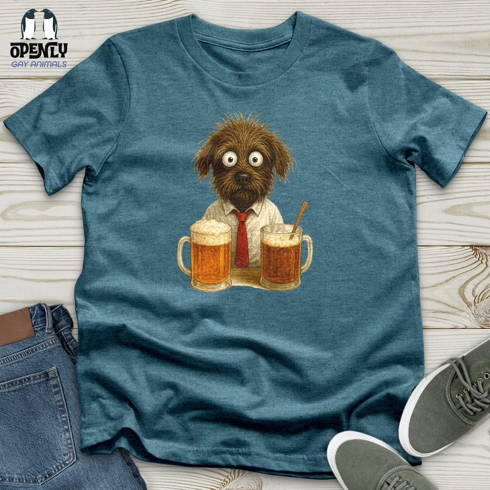 Comics Dog Drinking Beer Unisex T-Shirt