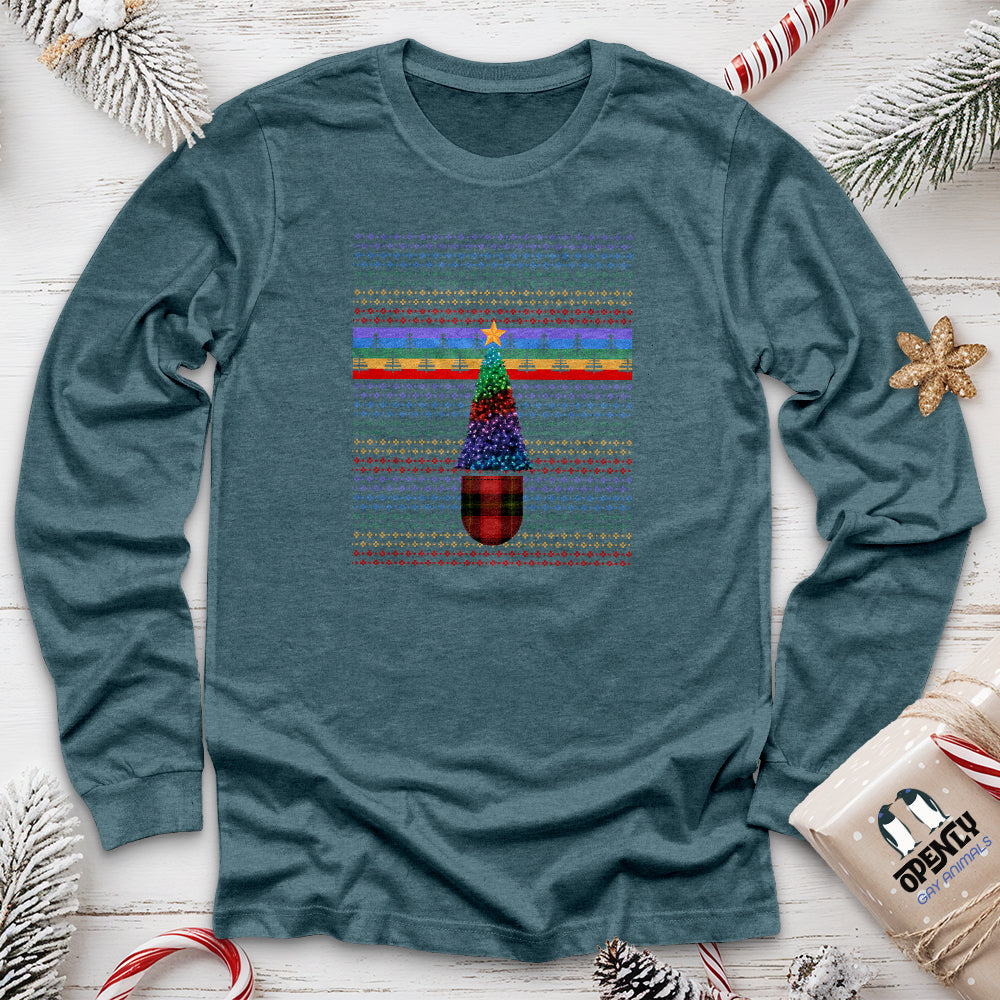 Colorful Christmas Tree Unisex Long Sleeve Tee