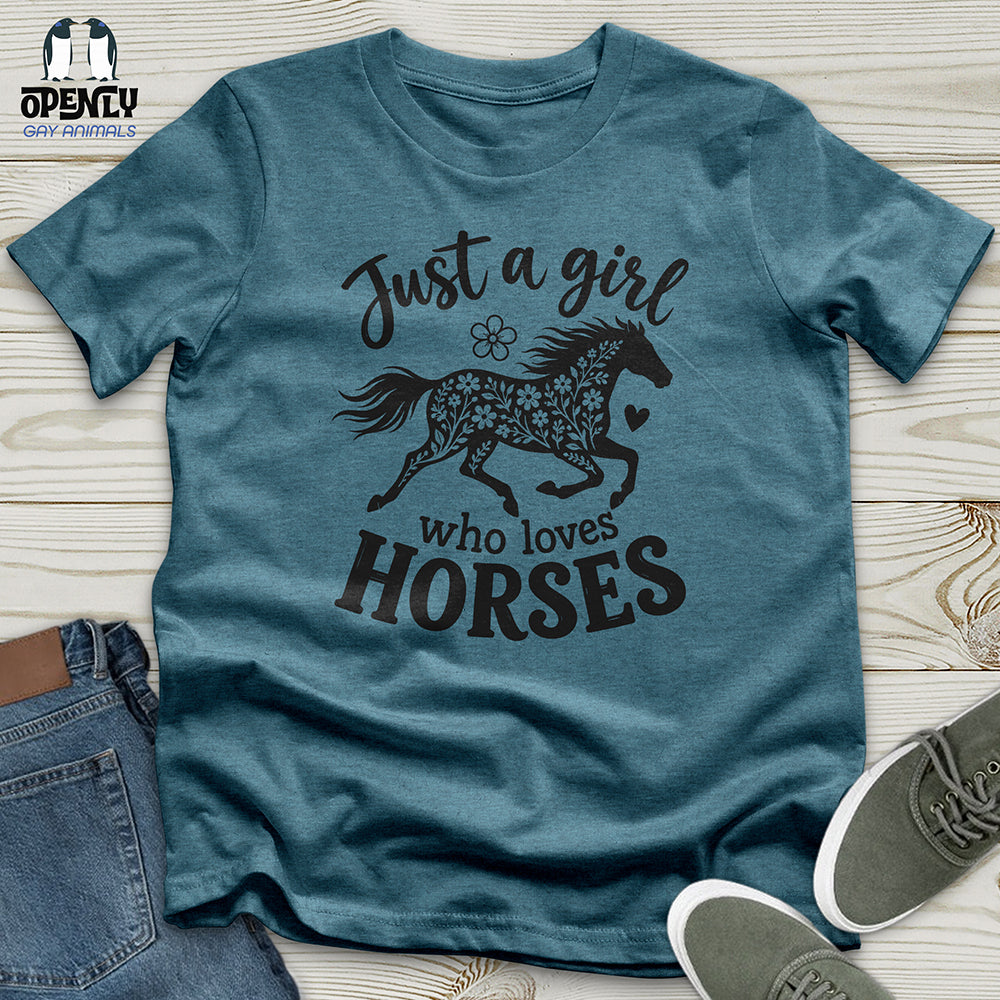 Floral Horse Silhouette Unisex T-Shirt