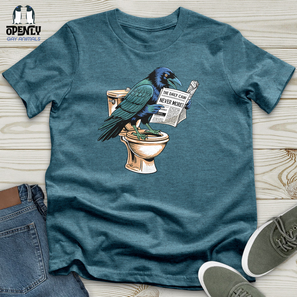 Raven Reading Newspaper Unisex T-Shirt