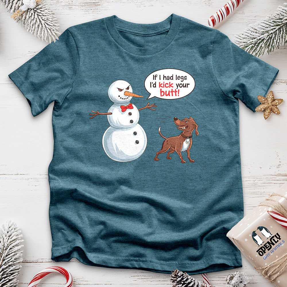 Funny Dog and Snowman Unisex t-shirt