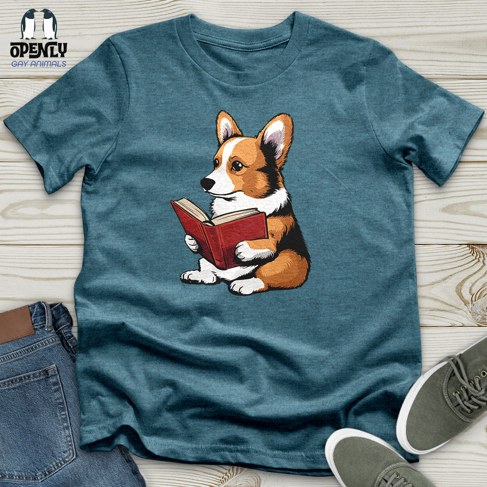 Corgi Reading Book Unisex T-Shirt