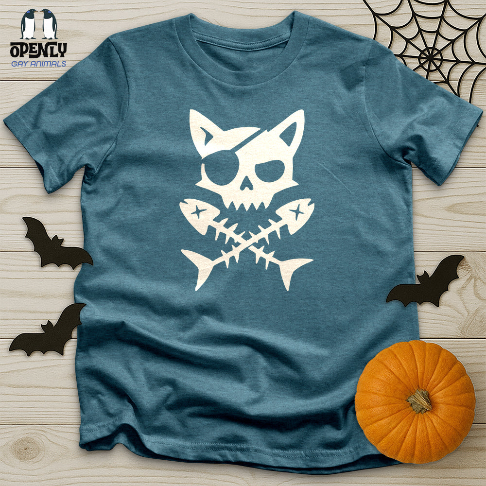 Pirate Cat and Fish Skull Unisex T-Shirt