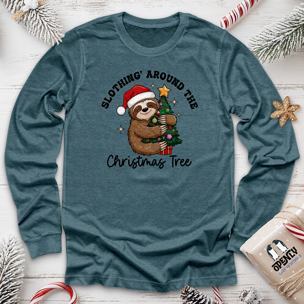 Slothing Around The Christmas Tree Unisex Long Sleeve Tee