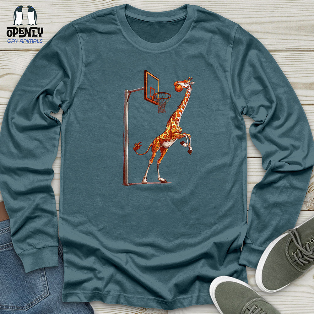 Giraffe Hoops Slam Unisex Long Sleeve Tee