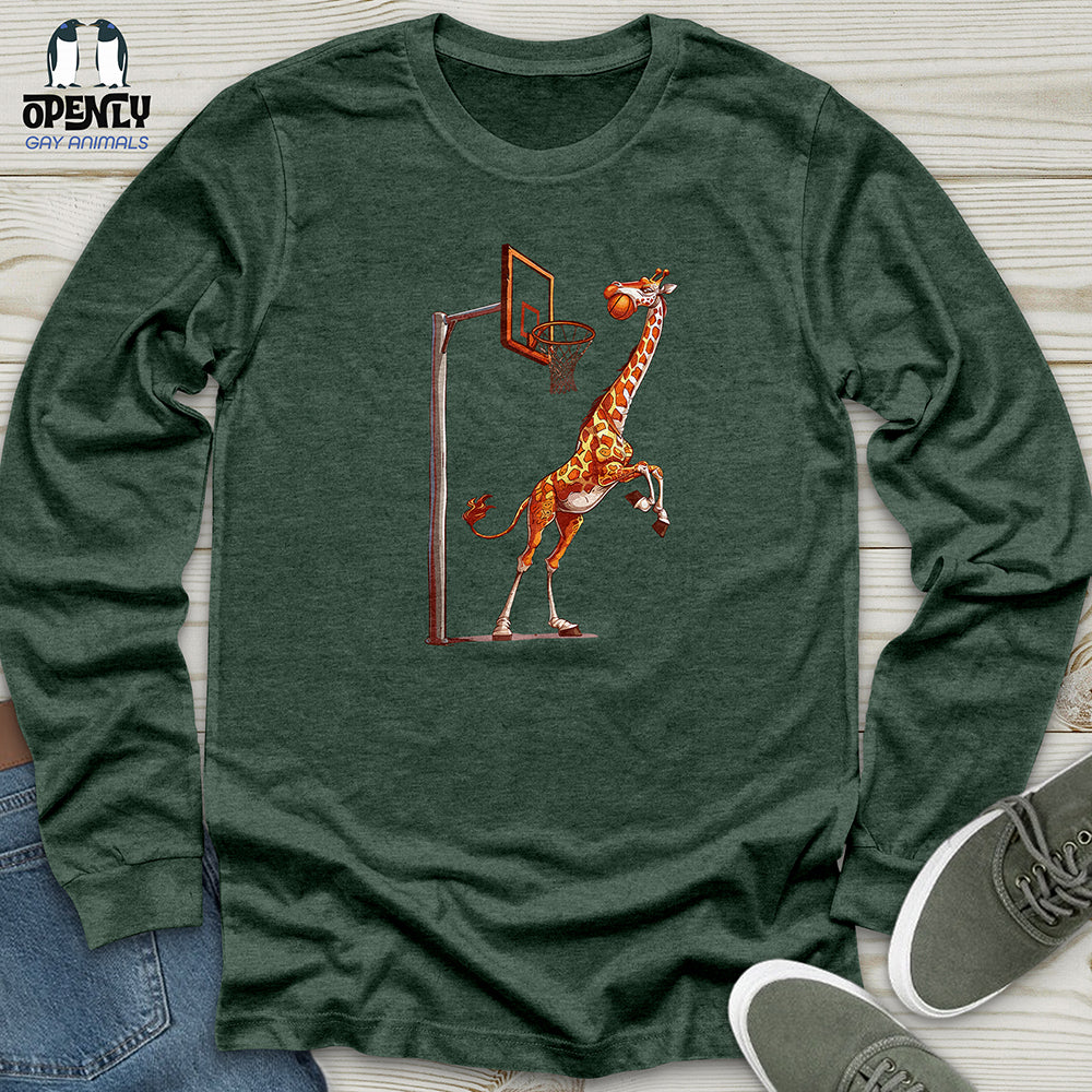 Giraffe Hoops Slam Unisex Long Sleeve Tee