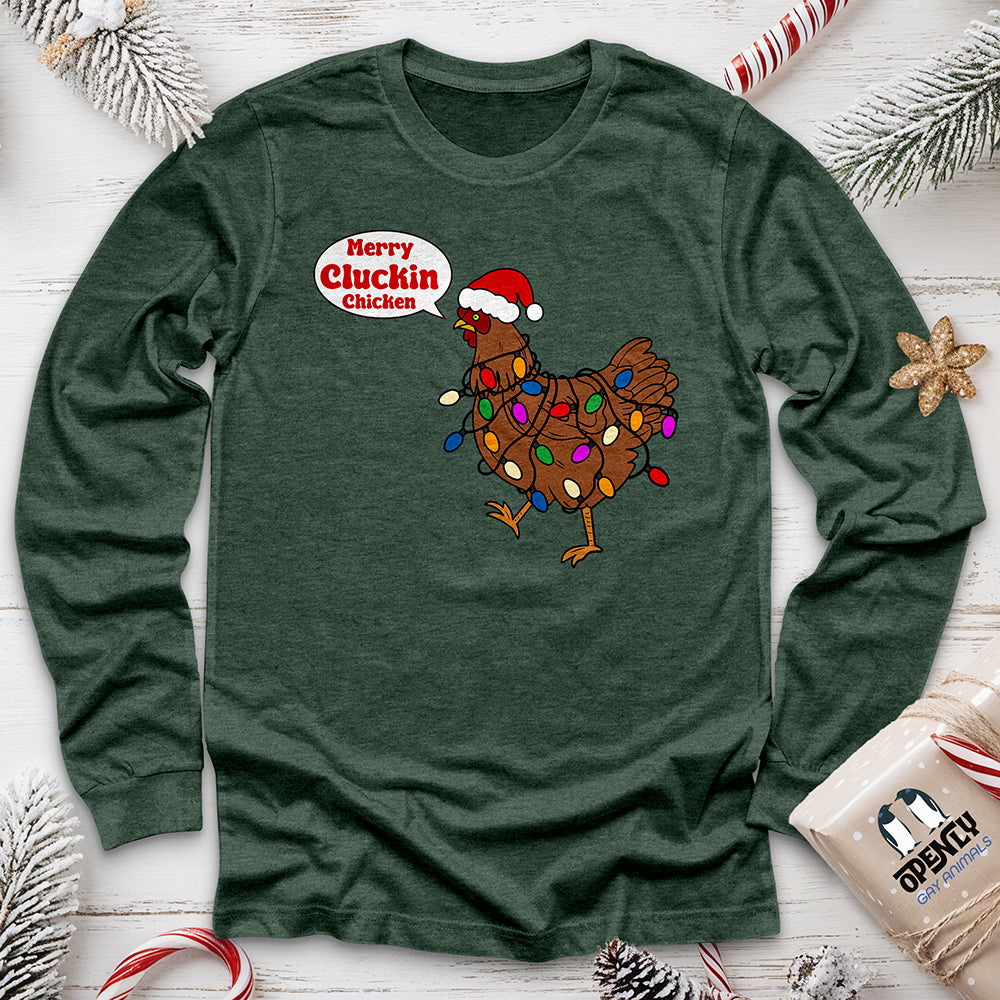 Merry Cluckin Chicken Unisex Long Sleeve Tee