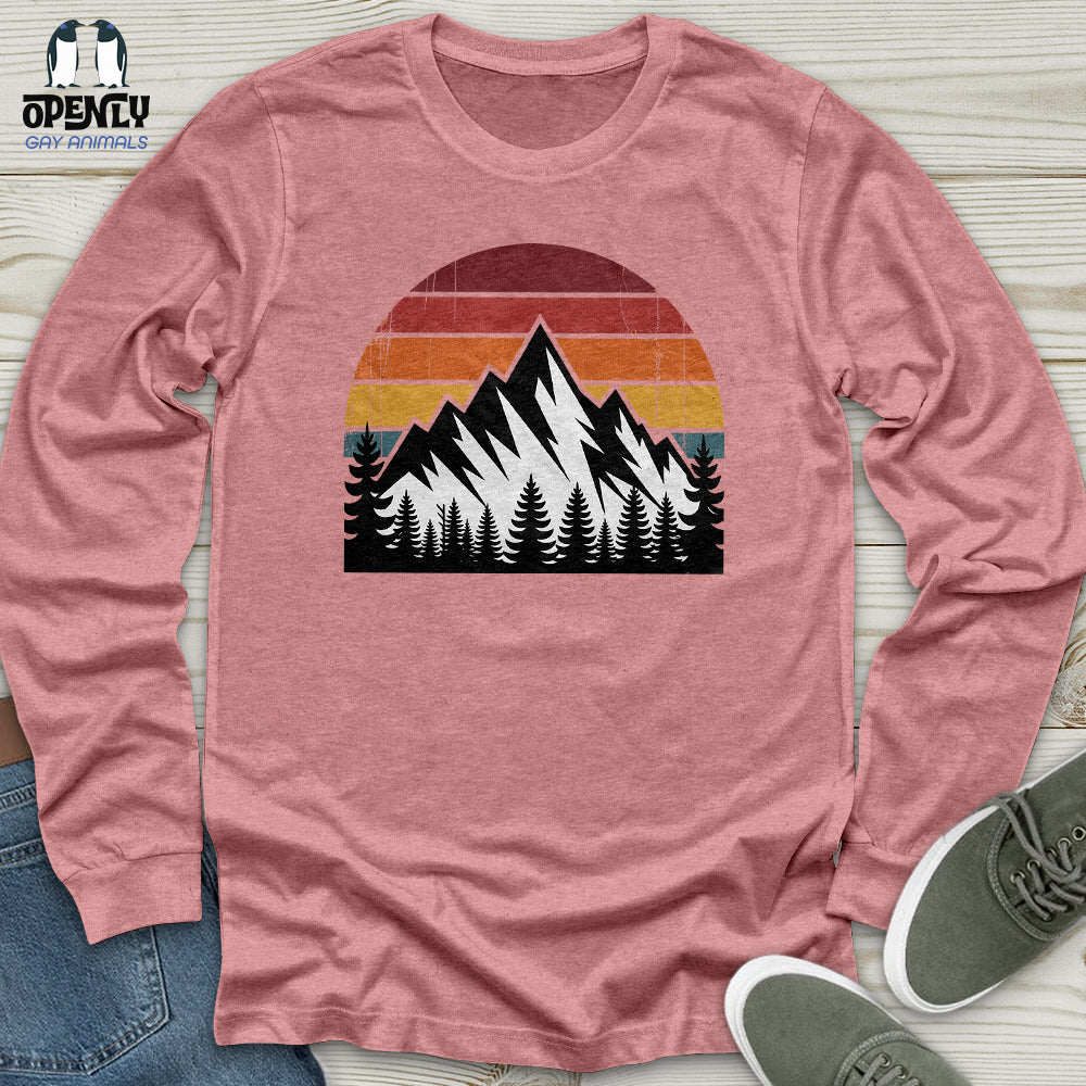 Retro Vintage Mountain Unisex Long Sleeve Tee