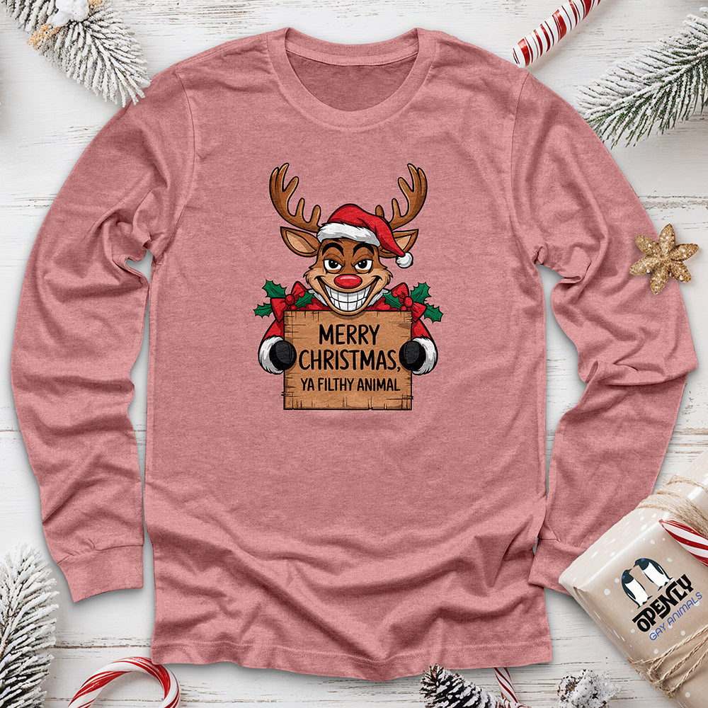 Merry Christmas, Ya Filthy Animal Unisex Long Sleeve Tee