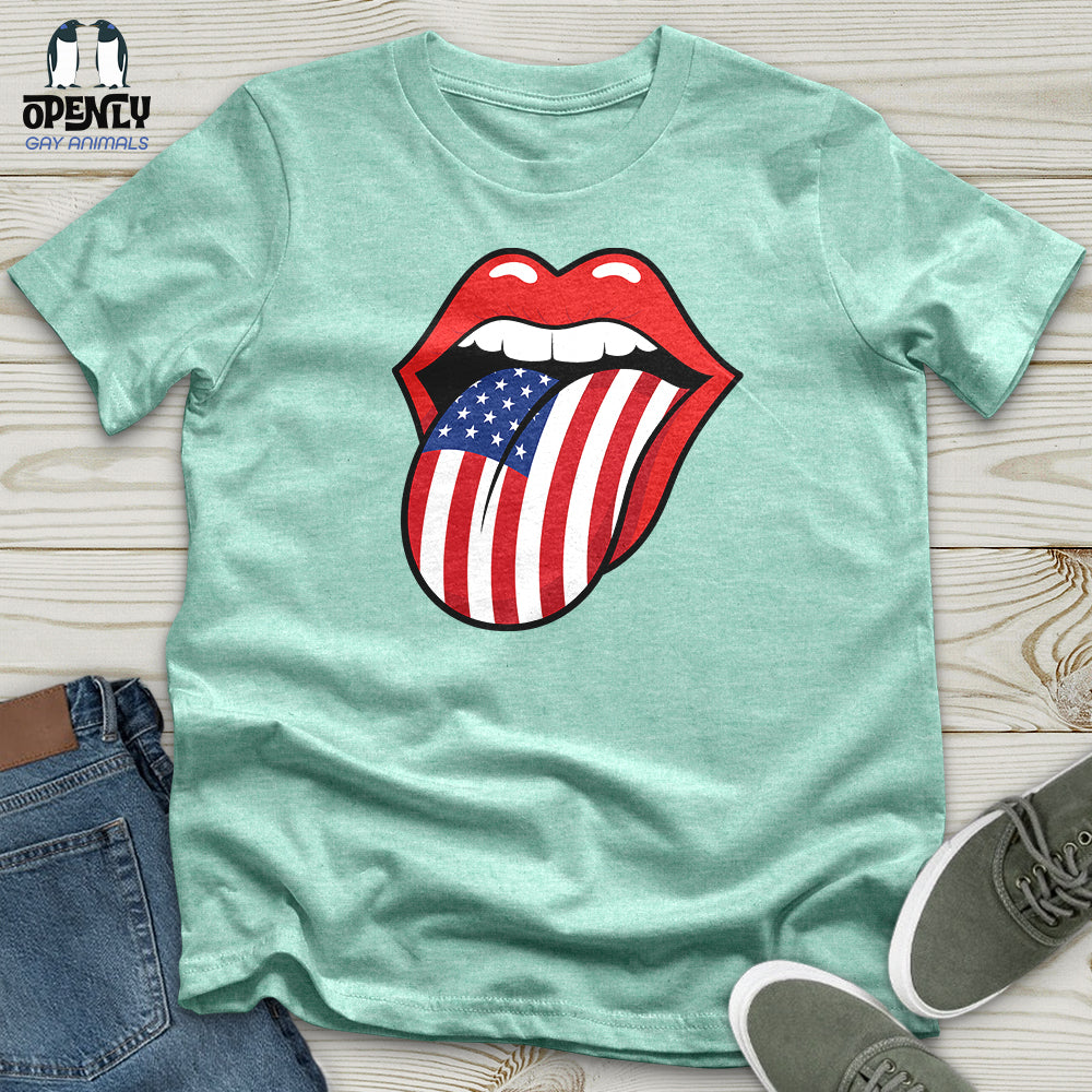 American Flag Tongue Unisex T-Shirt