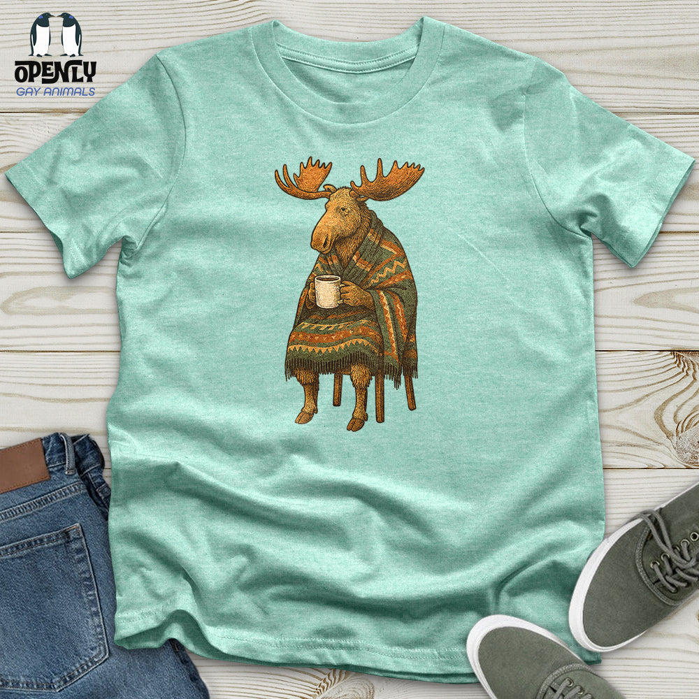 Moose Drinking Coffee Unisex T-Shirt