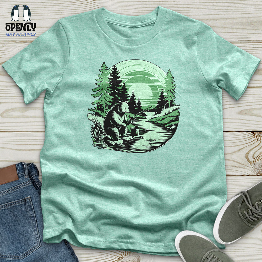 Bear Fishing Unisex t-shirt