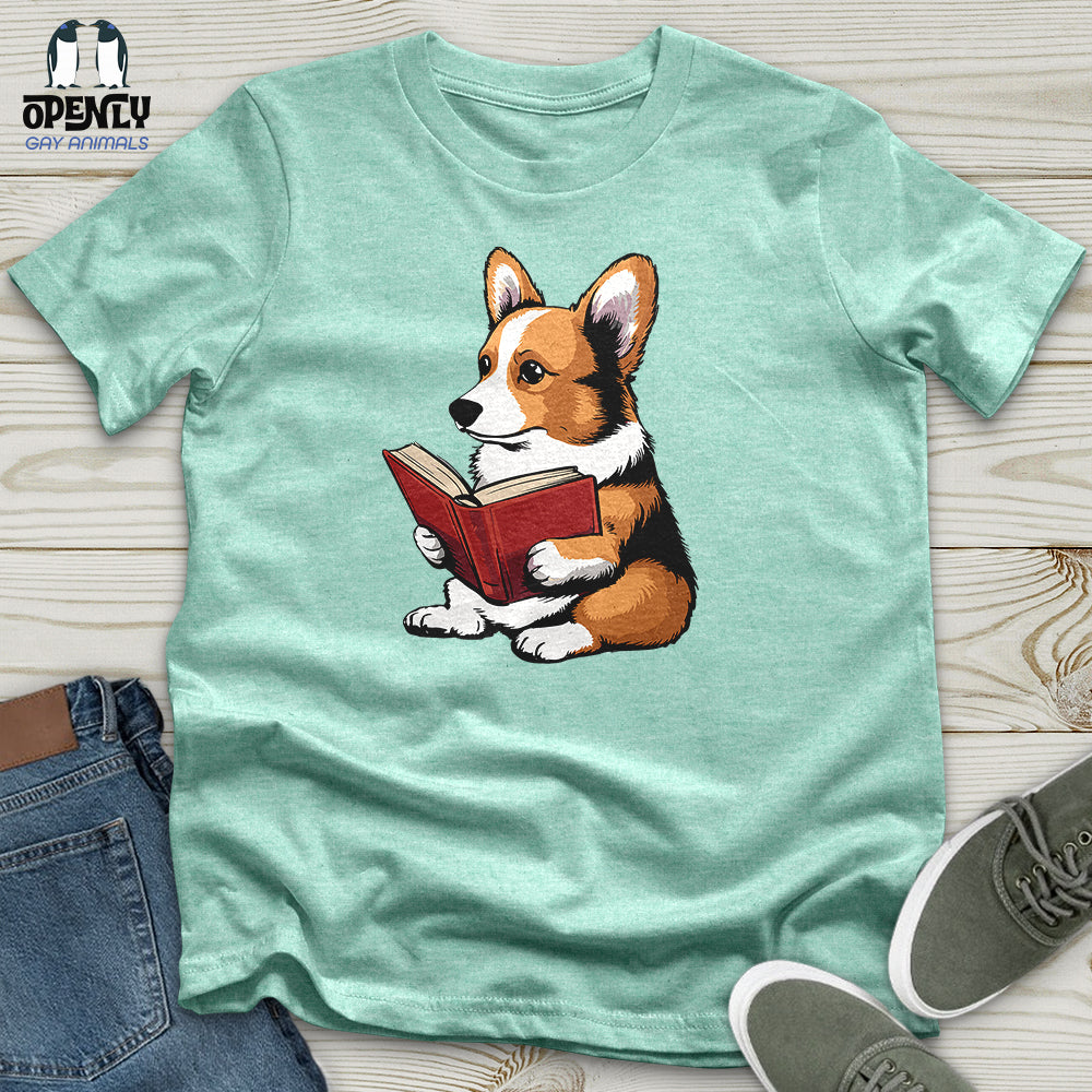 Corgi Reading Book Unisex T-Shirt