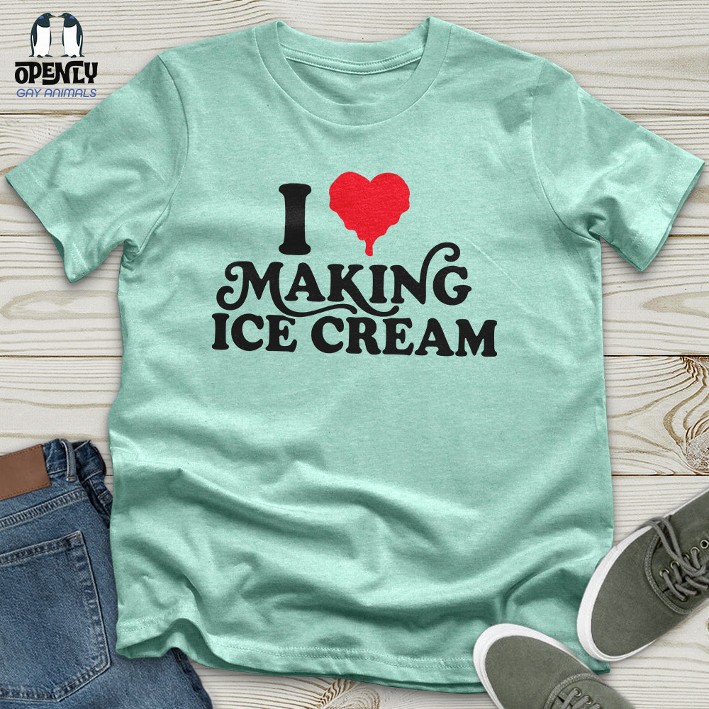 I Love Making ICE Cream Male Black Couple T-Shirt