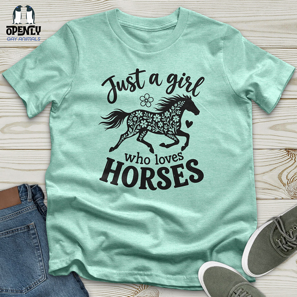 Floral Horse Silhouette Unisex T-Shirt