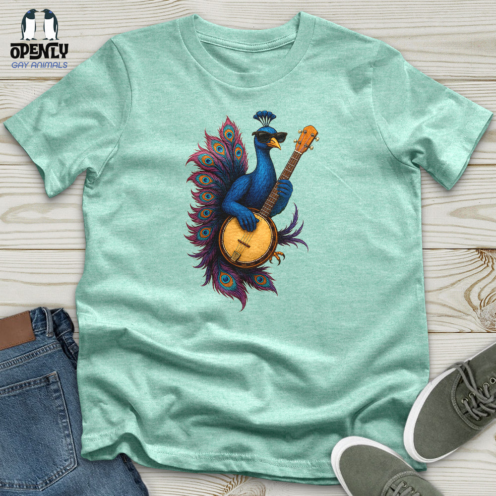 Peacock Rockstar With Banjo Unisex t-shirt