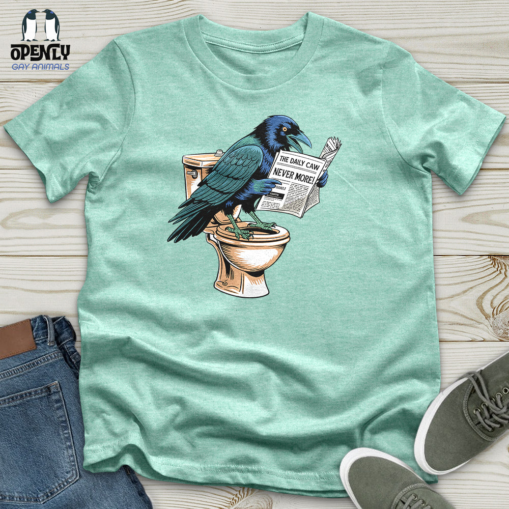 Raven Reading Newspaper Unisex T-Shirt