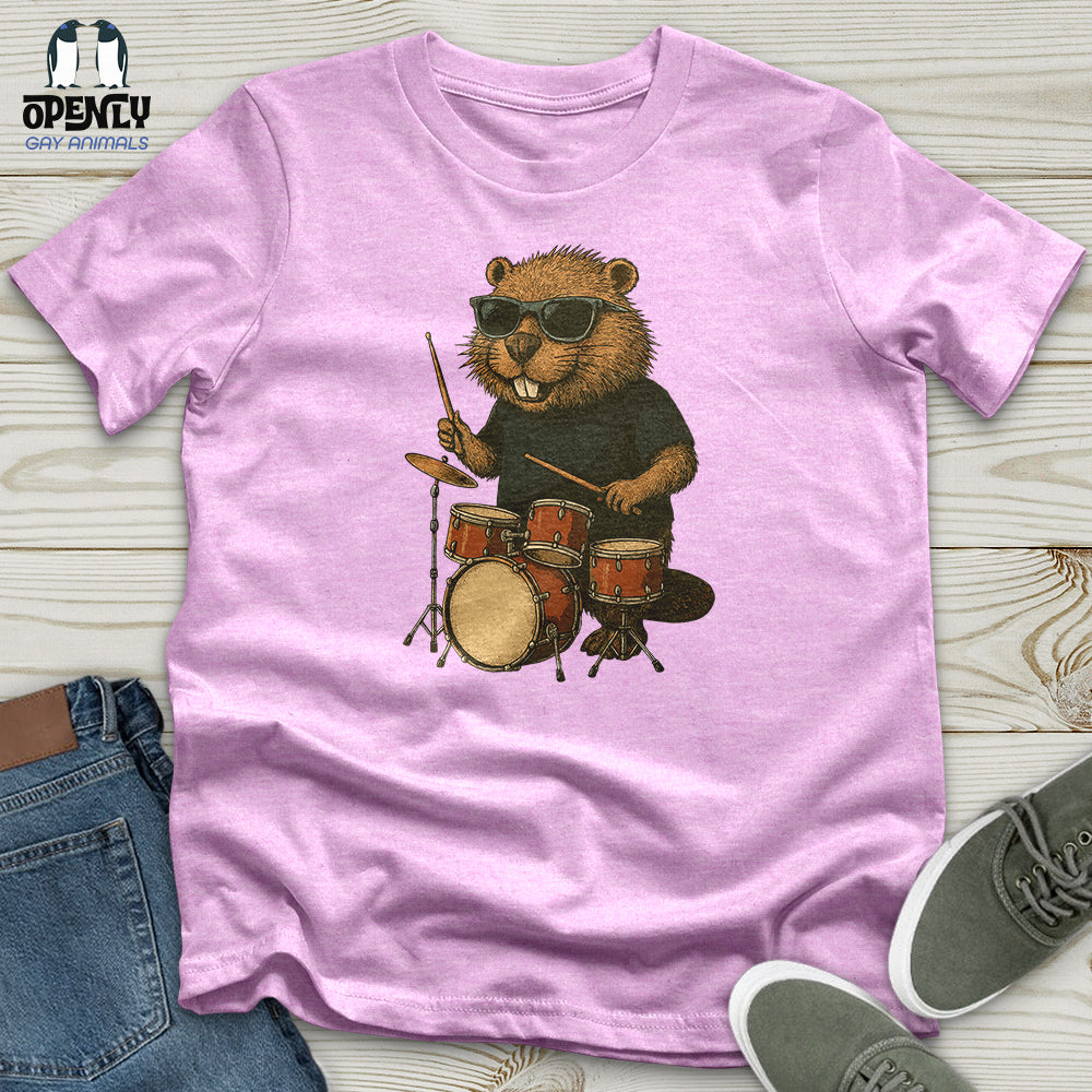 Beaver Playing Drum Unisex t-shirt