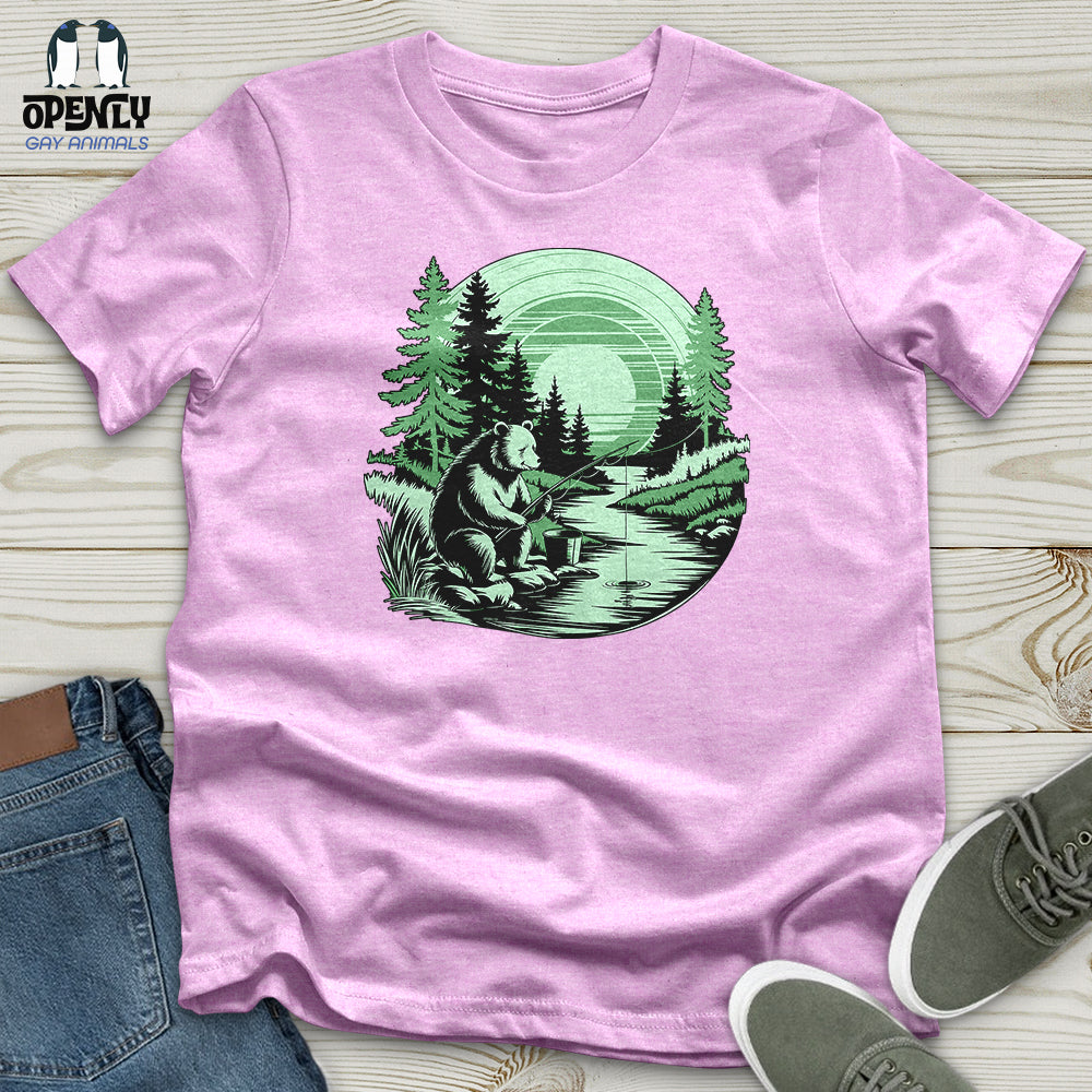 Bear Fishing Unisex t-shirt