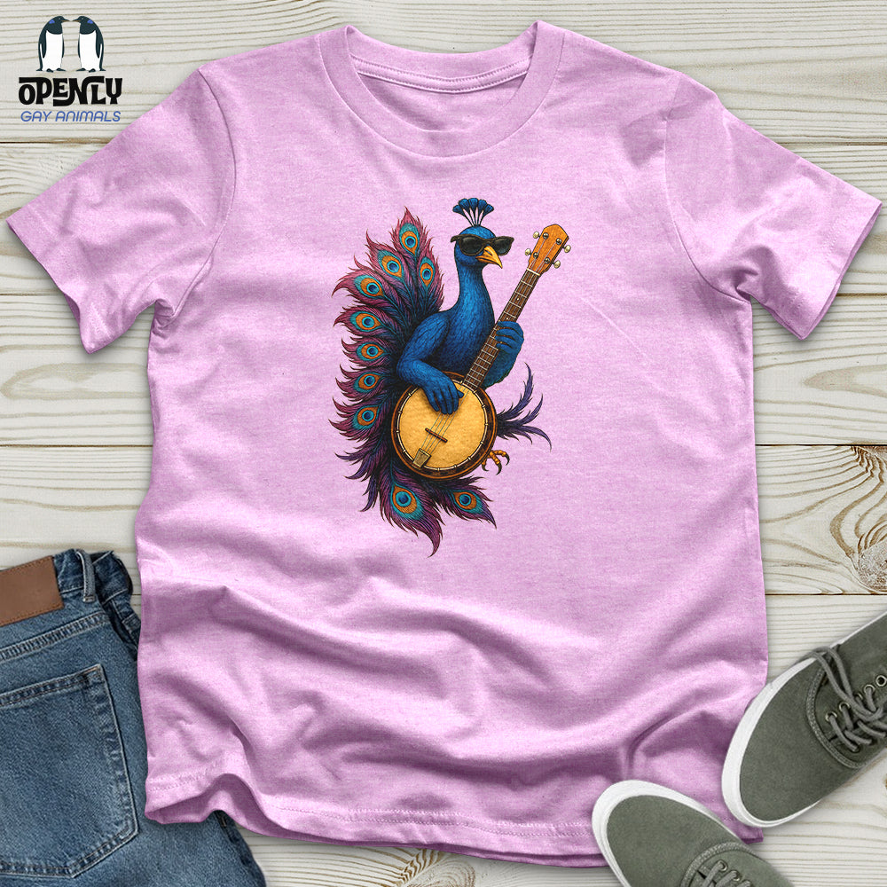 Peacock Rockstar With Banjo Unisex t-shirt