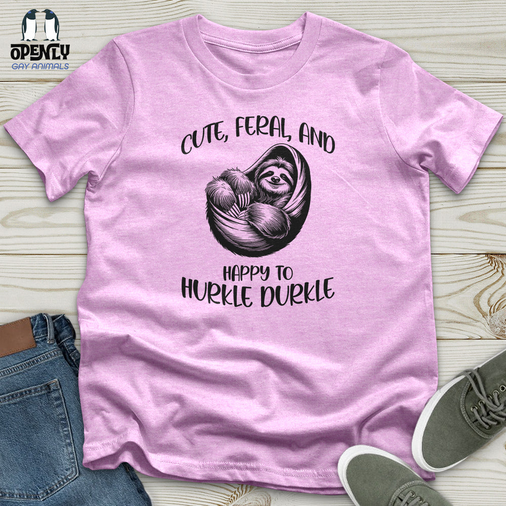 Cute, Feral, and Happy Unisex t-shirt
