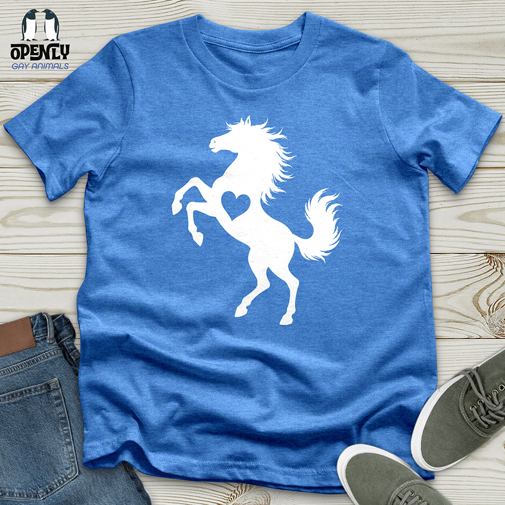 Flat Heart Horse Silhouette Unisex T-Shirt