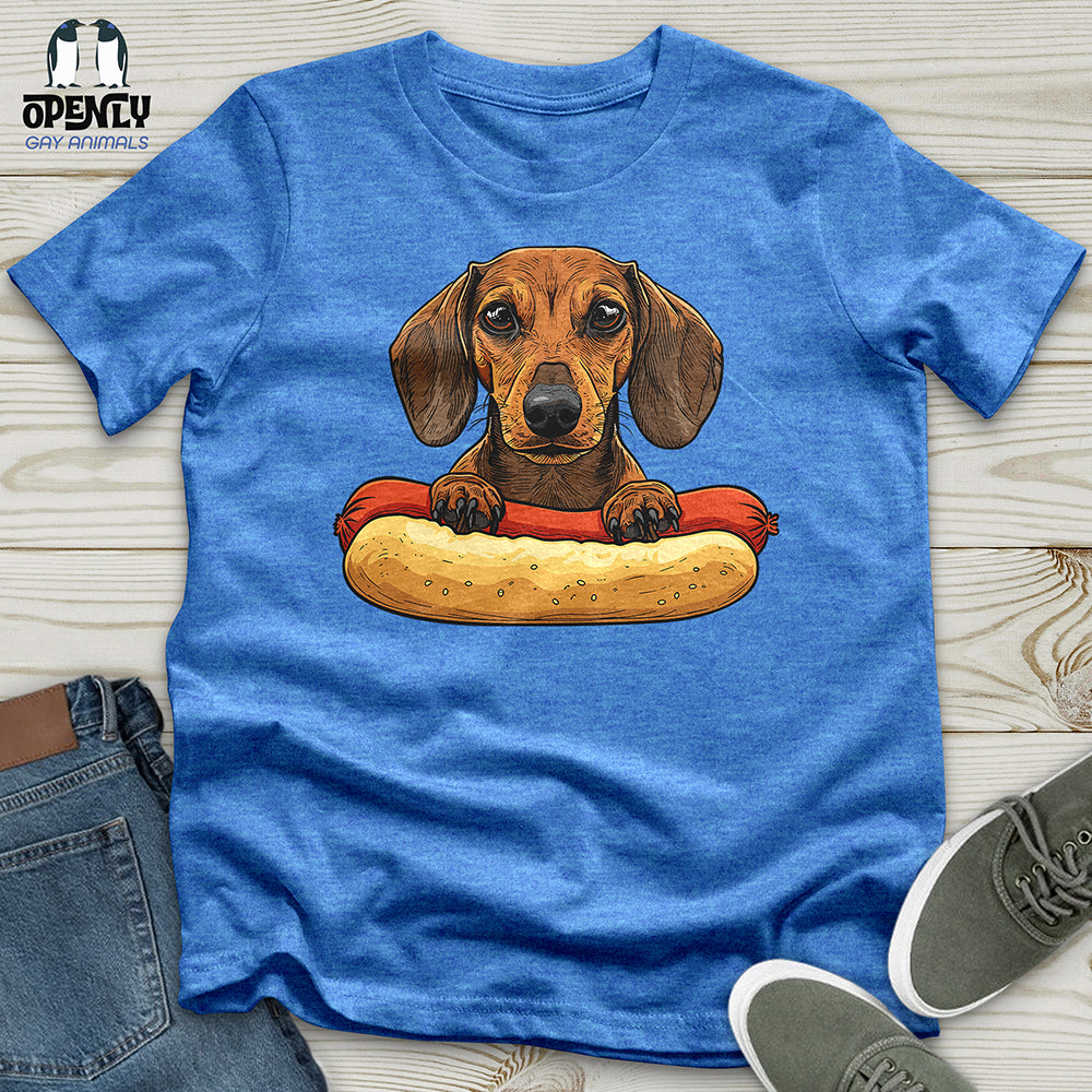 Dachshund Hotdog Hug Unisex t-shirt