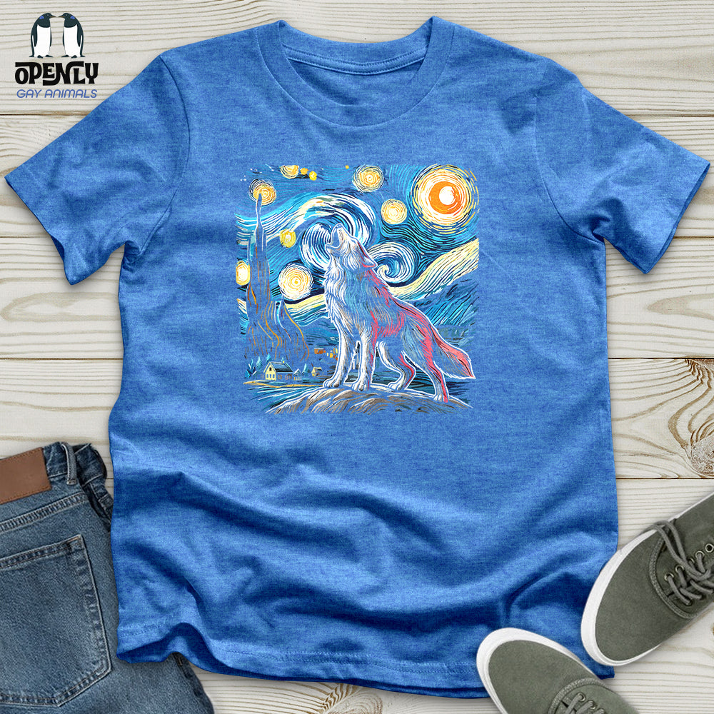 Wolf Starry Night Unisex T-Shirt