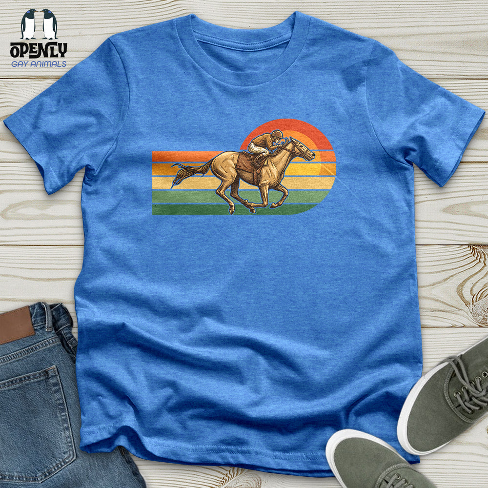 Horse Racing Retro Sunset Unisex T-Shirt