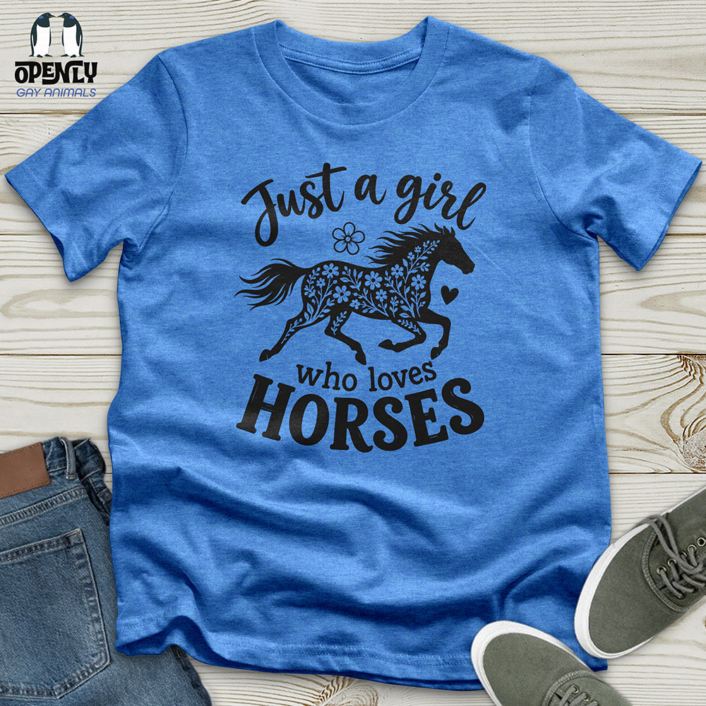 Floral Horse Silhouette Unisex T-Shirt