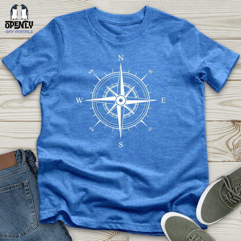 Minimalist White Compass Unisex T-Shirt
