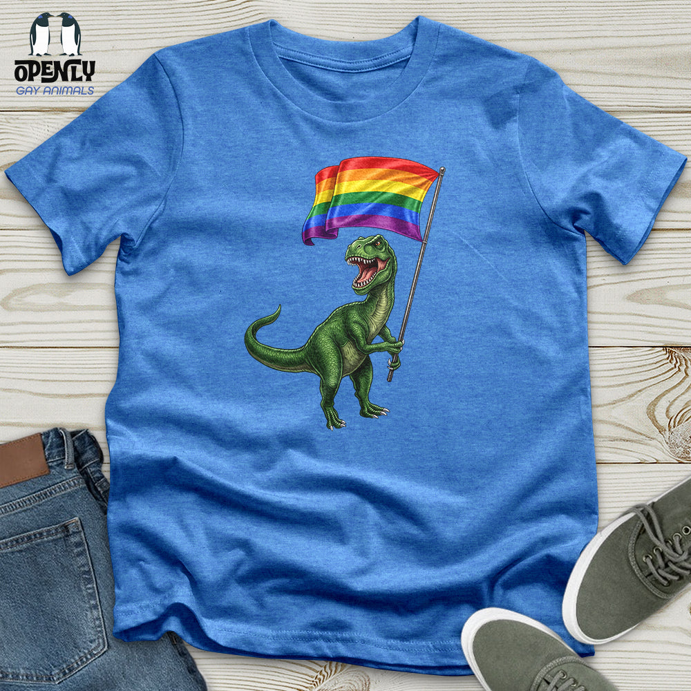 Dinosaur With Flag Unisex T-Shirt
