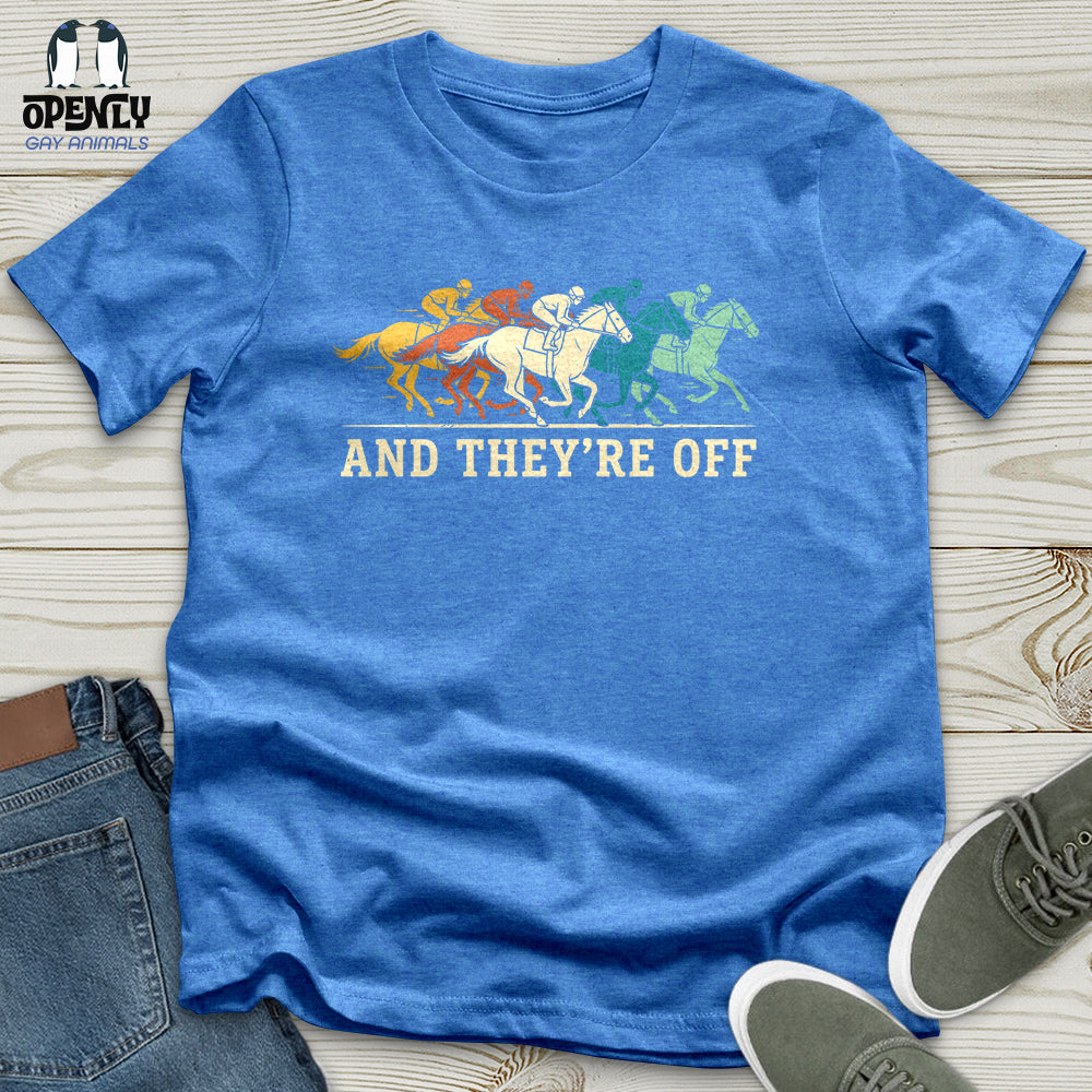 And They're Off Unisex T-Shirt
