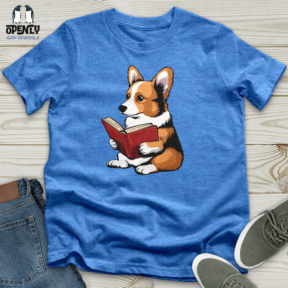 Corgi Reading Book Unisex T-Shirt