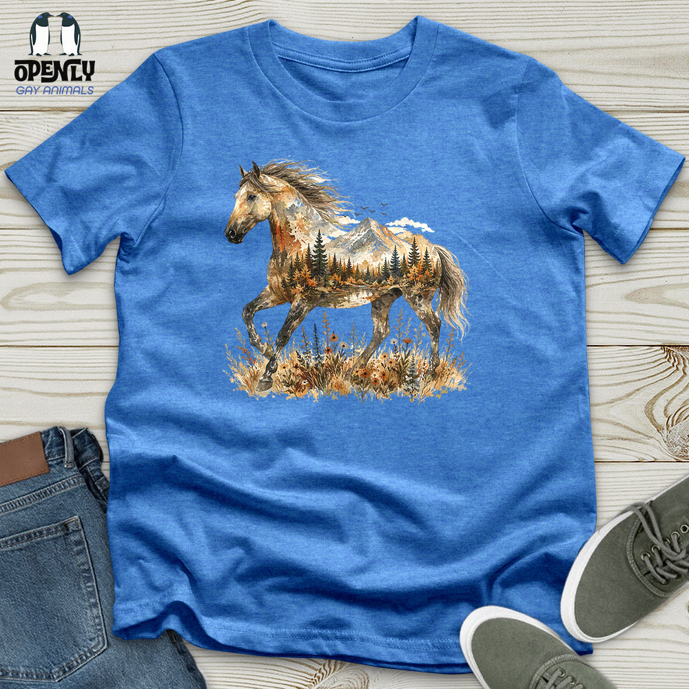 Horse in Mountain Forest Unisex T-Shirt
