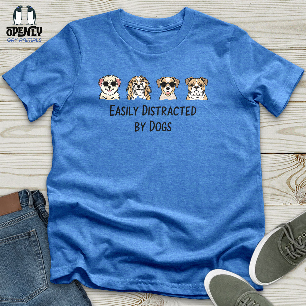 Men's Easily Distracted by Dogs Unisex T-Shirt