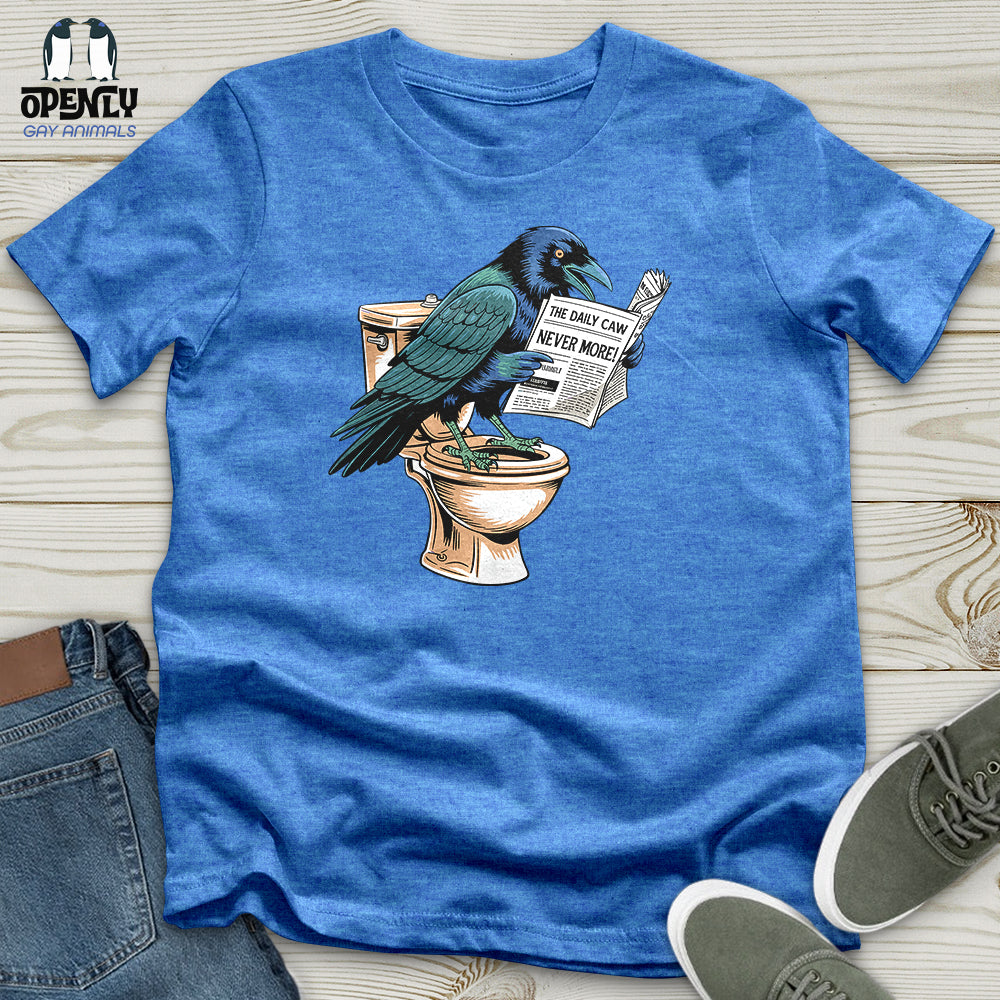 Raven Reading Newspaper Unisex T-Shirt