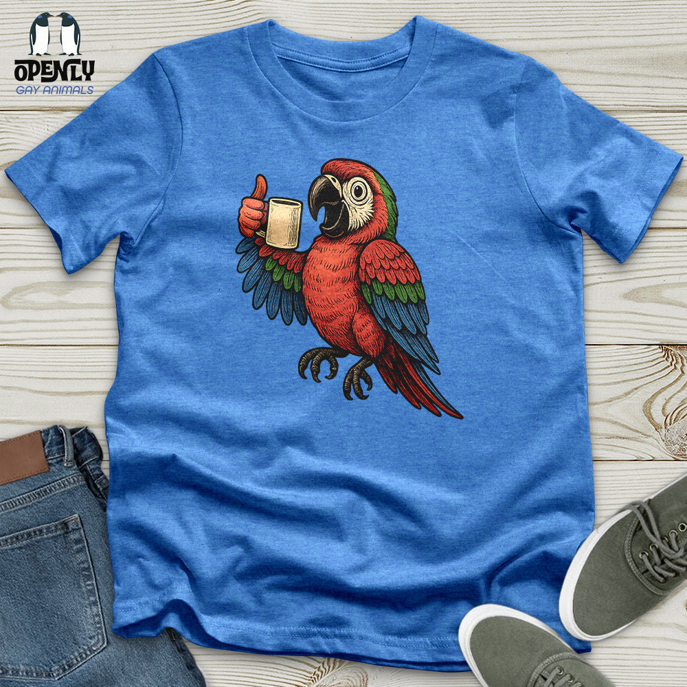 Coffee Parrot Cheers Unisex T-Shirt
