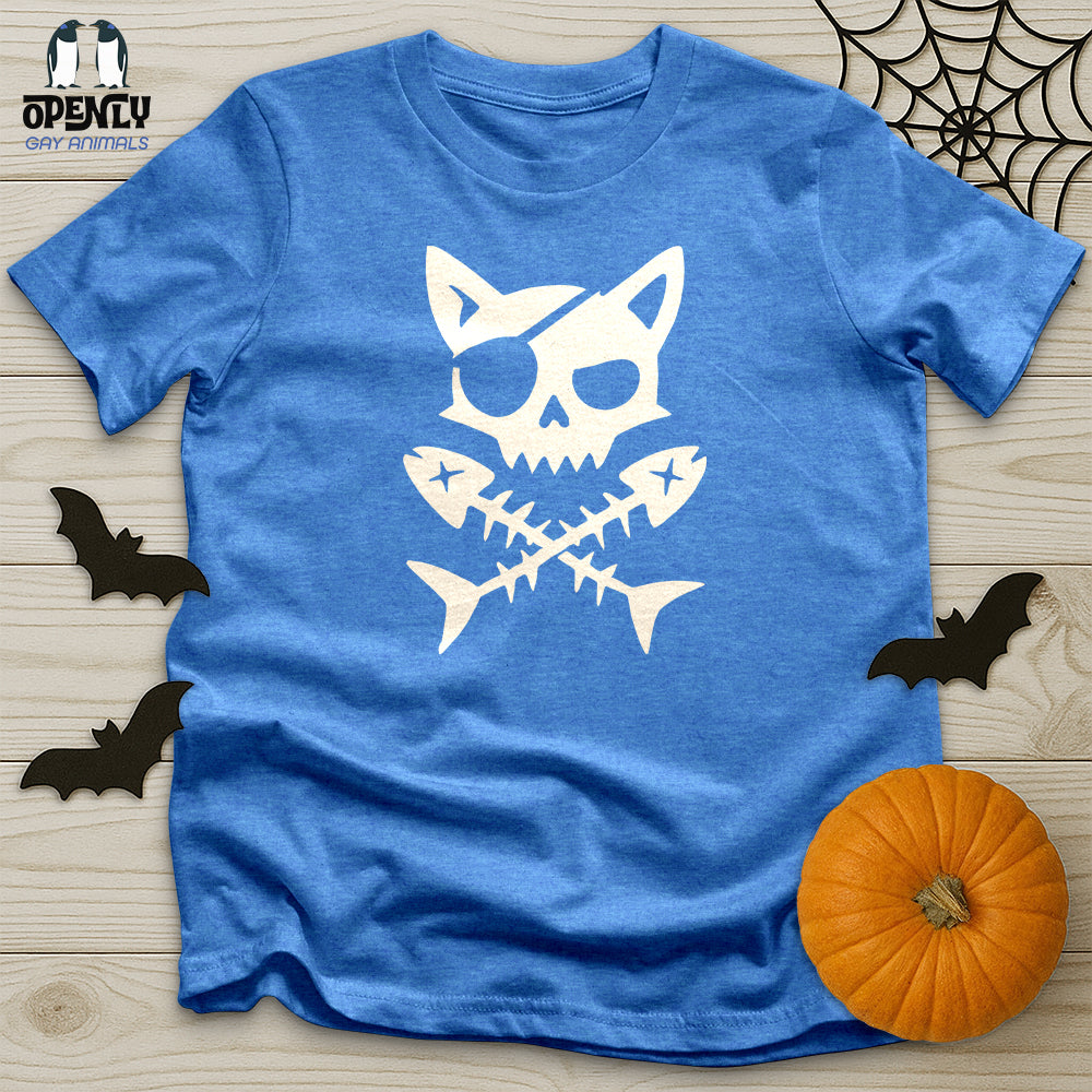 Pirate Cat and Fish Skull Unisex T-Shirt