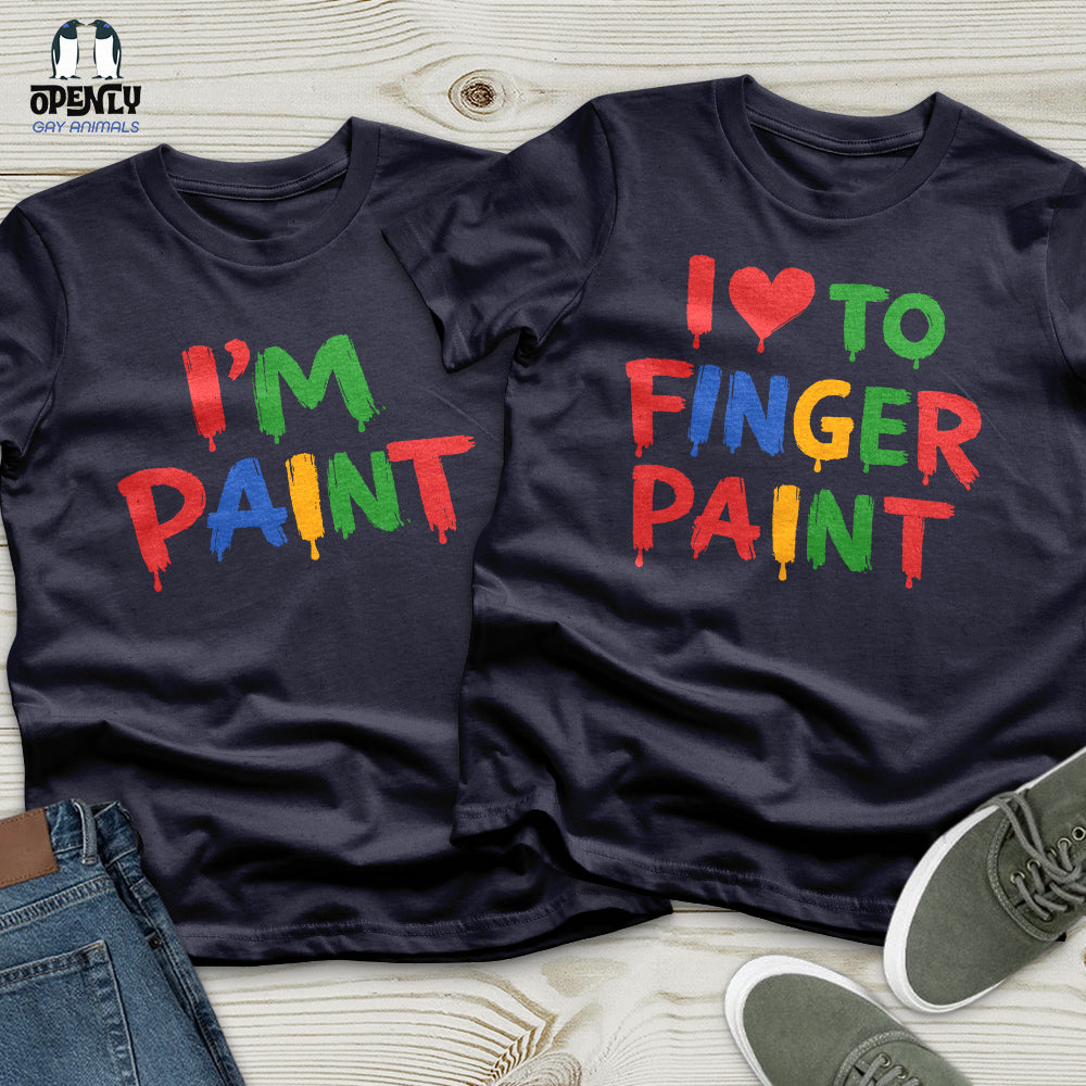I Love to Finger Paint Male Couple T-Shirt