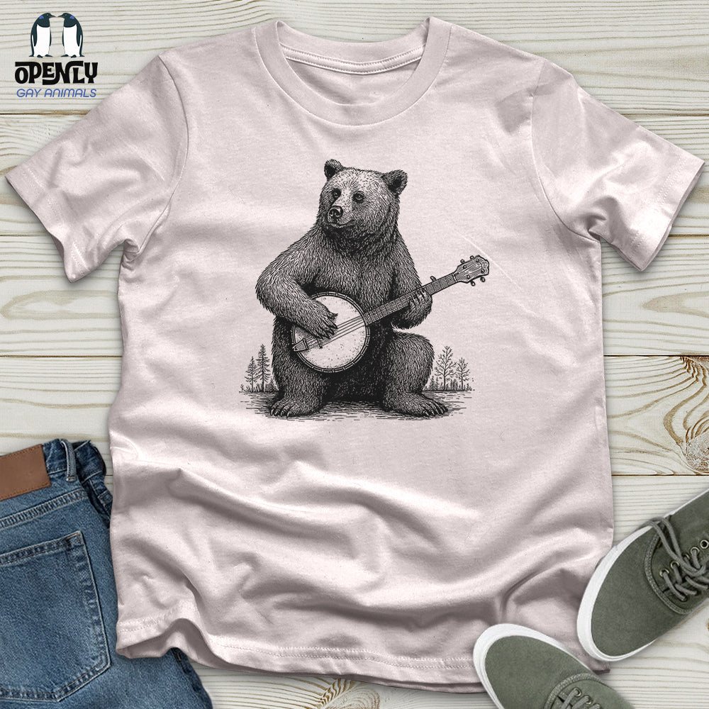 Bear Playing Banjo Softstyle Tee
