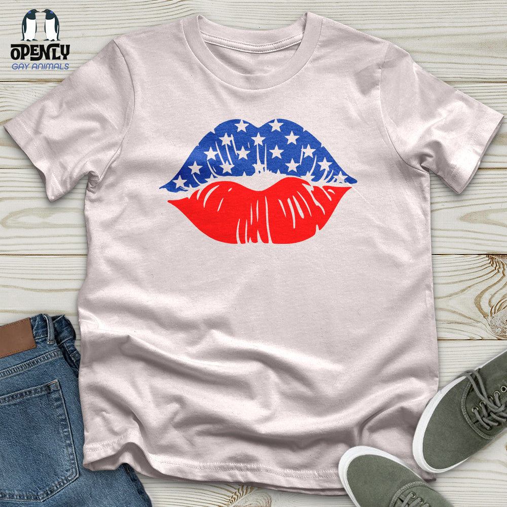USA Flag Lips Softstyle Tee