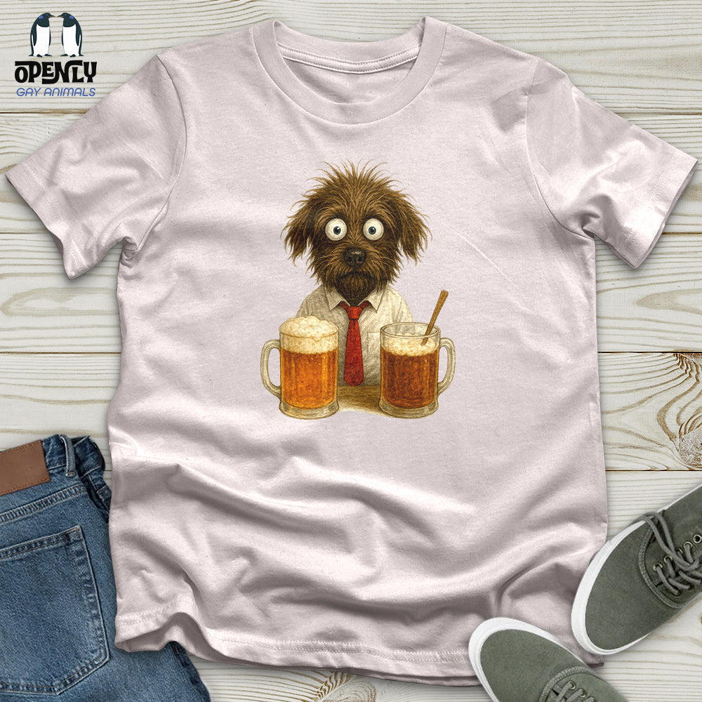 Comics Dog Drinking Beer Softstyle Tee