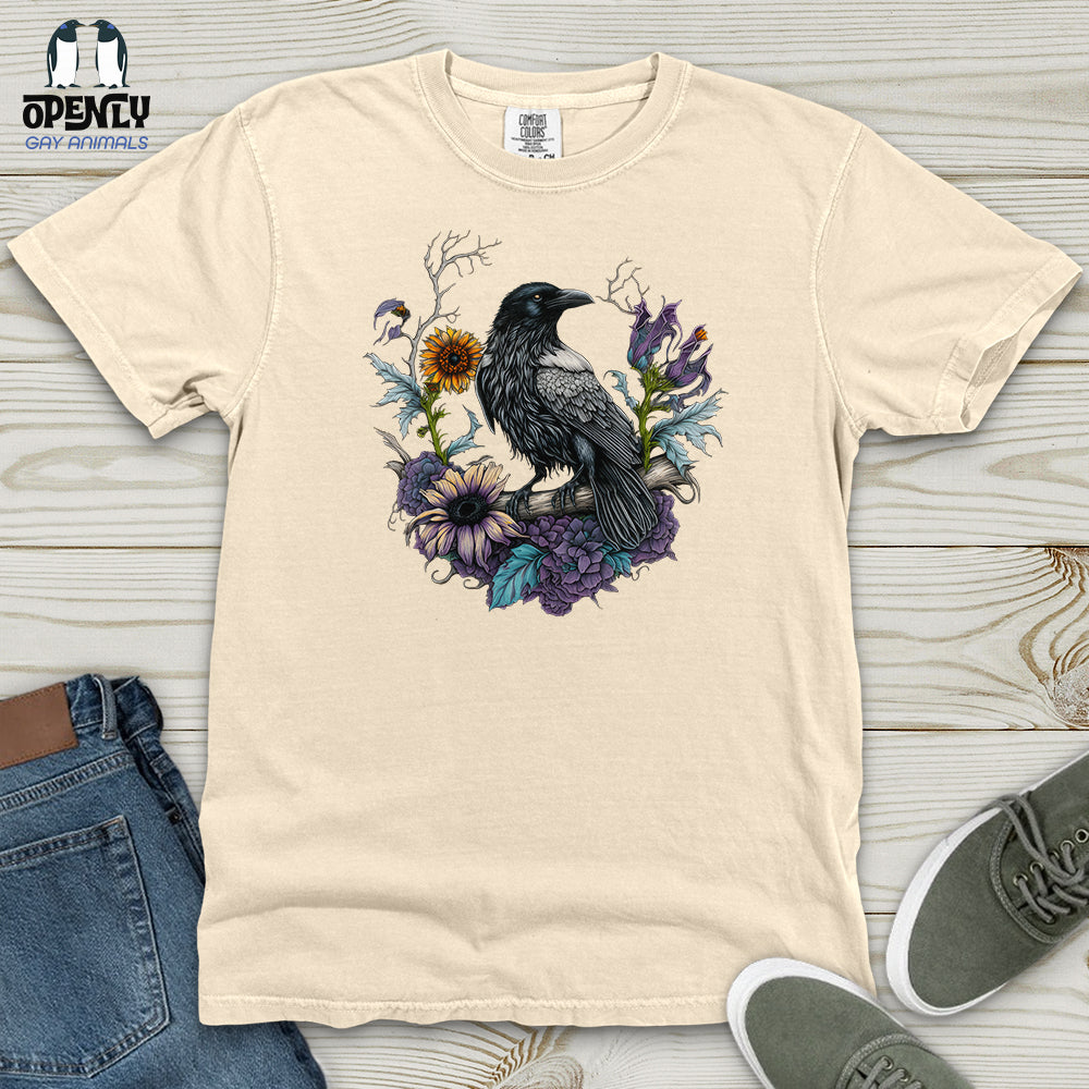 Flower Wreath Raven Heavy Cotton Comfort Colors Tee