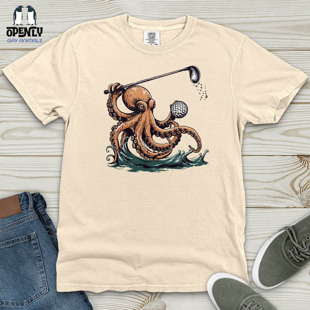 Octopus Golf Swing Heavy Cotton Comfort Colors Tee
