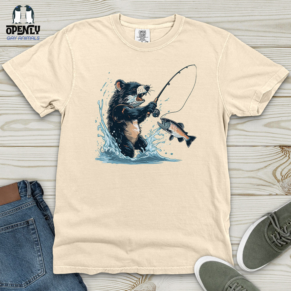 Tasmanian Devil Fishing Heavy Cotton Comfort Colors Tee